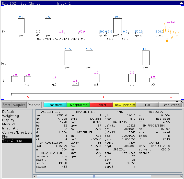 gHMBC sequence