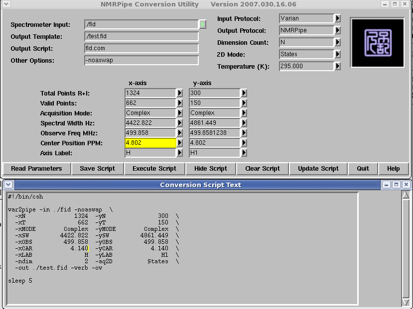 Varian data conversion script after correction